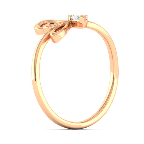 Lab Grown Diamond Butterfly Wing Ring 9k Solid Gold