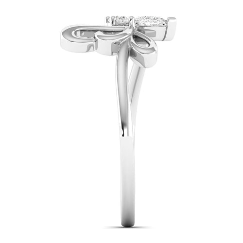 Lab Grown Diamond Butterfly Wing Ring 9k Solid Gold