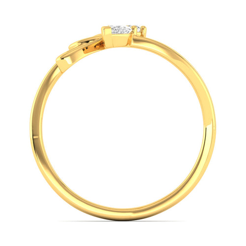 Lab Grown Diamond Butterfly Wing Ring 9k Solid Gold