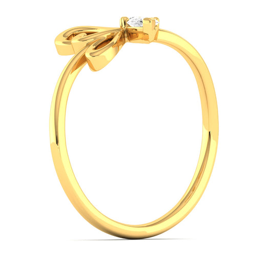Lab Grown Diamond Butterfly Wing Ring 9k Solid Gold