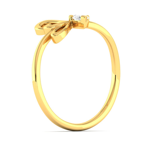 Lab Grown Diamond Butterfly Wing Ring 9k Solid Gold