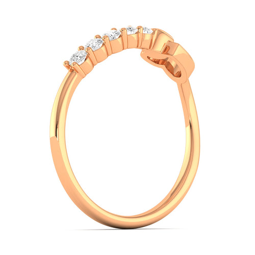 Lab Grown Diamond Double Heart Ring 9k Solid Gold