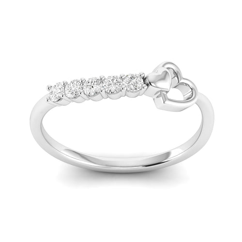 Lab Grown Diamond Double Heart Ring 9k Solid Gold