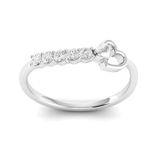 Lab Grown Diamond Double Heart Ring 9k Solid Gold