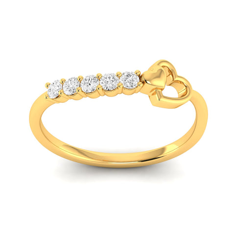 Lab Grown Diamond Double Heart Ring 9k Solid Gold