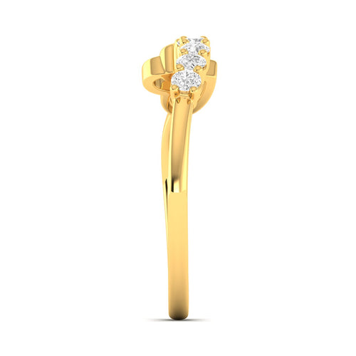Lab Grown Diamond Double Heart Ring 9k Solid Gold