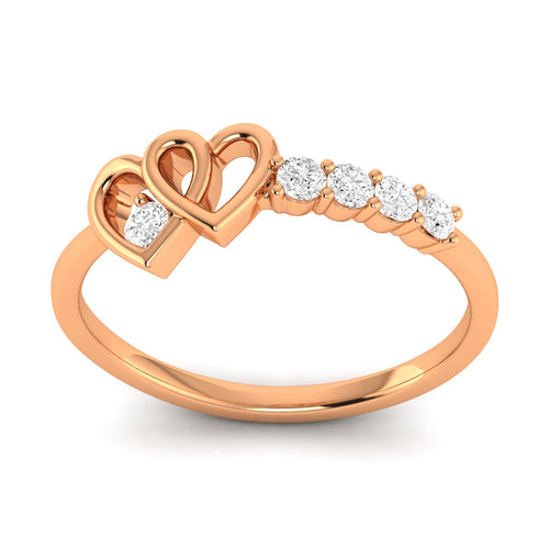 Lab Grown Diamond Twisted Heart Ring 9k Solid Gold