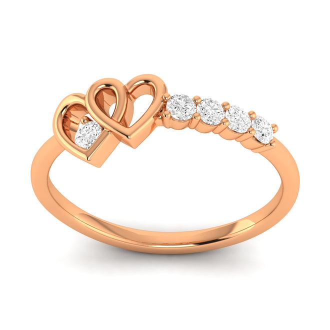 Lab Grown Diamond Twisted Heart Ring 9k Solid Gold