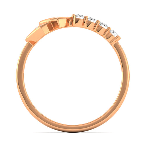 Lab Grown Diamond Twisted Heart Ring 9k Solid Gold