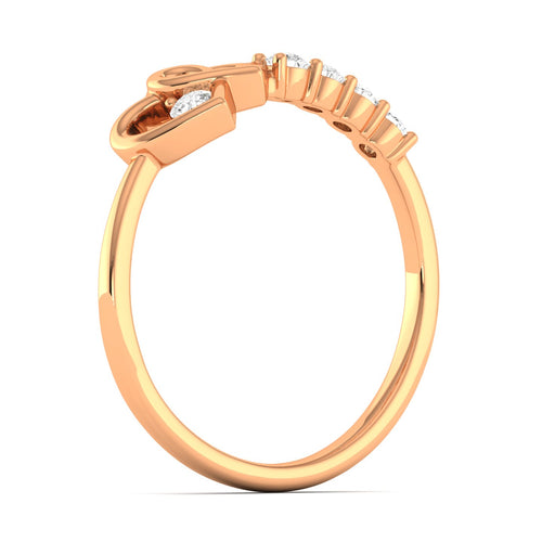 Lab Grown Diamond Twisted Heart Ring 9k Solid Gold
