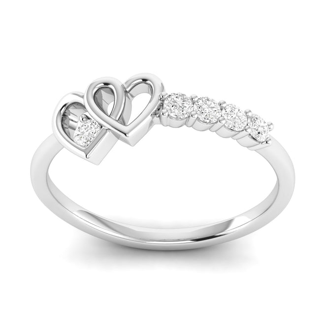 Lab Grown Diamond Twisted Heart Ring 9k Solid Gold