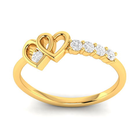 Lab Grown Diamond Twisted Heart Ring 9k Solid Gold