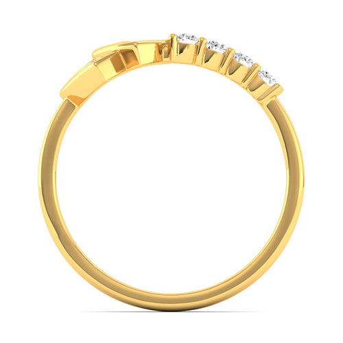 Lab Grown Diamond Twisted Heart Ring 9k Solid Gold