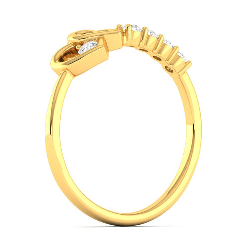 Lab Grown Diamond Twisted Heart Ring 9k Solid Gold