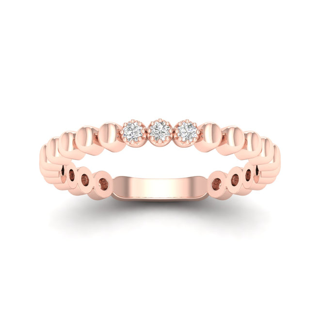 0.05 Ctw Three Stone Bubble Stack Ring