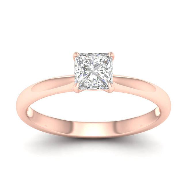 3/4 ctw Classic Princess Solitaire Ring