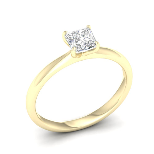 3/4 ctw Classic Princess Solitaire Lab Grown Ring