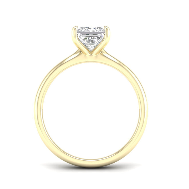 1 1/2 ctw Classic Princess Cut Lab Grown Diamond Solitaire Ring 18k Solid Gold