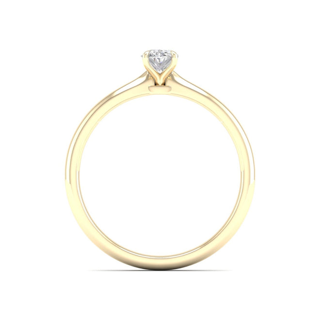 1/2 Ctw Classic Oval Cut Lab Created Diamond Solitaire Ring 18k Solid Gold