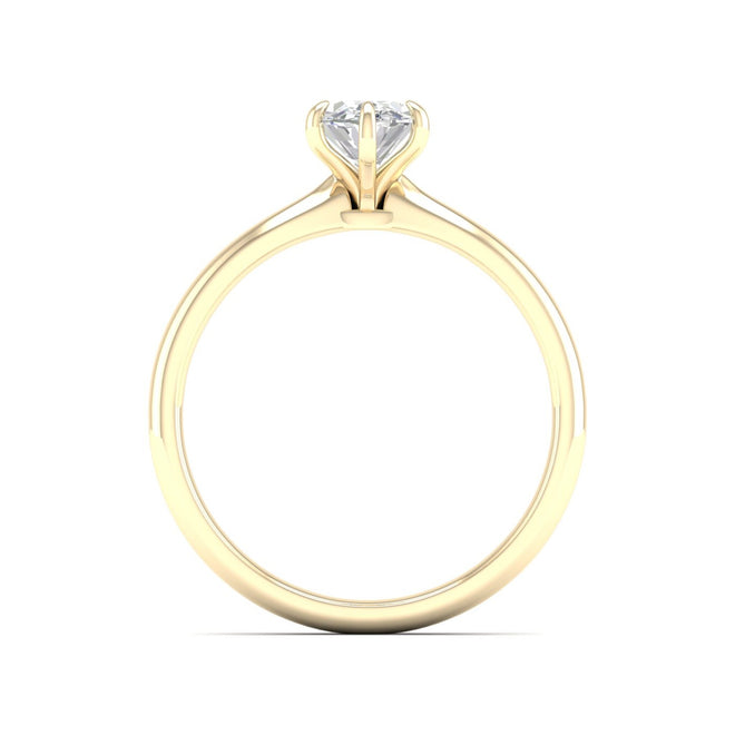 3/4 Ctw Classic Oval Cut Lab Created Diamond Solitaire Ring 18k Solid Gold