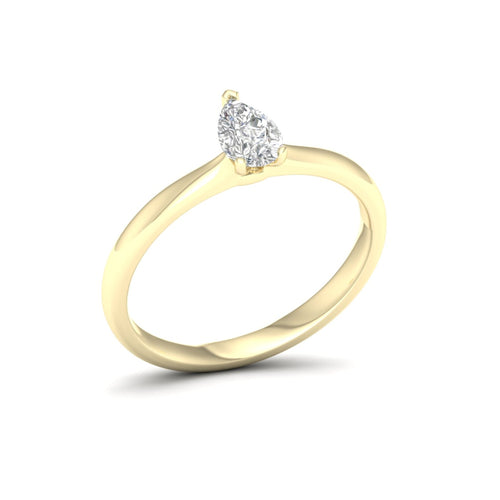 1/2 Ctw Classic Pear Solitaire Lab Grown Ring