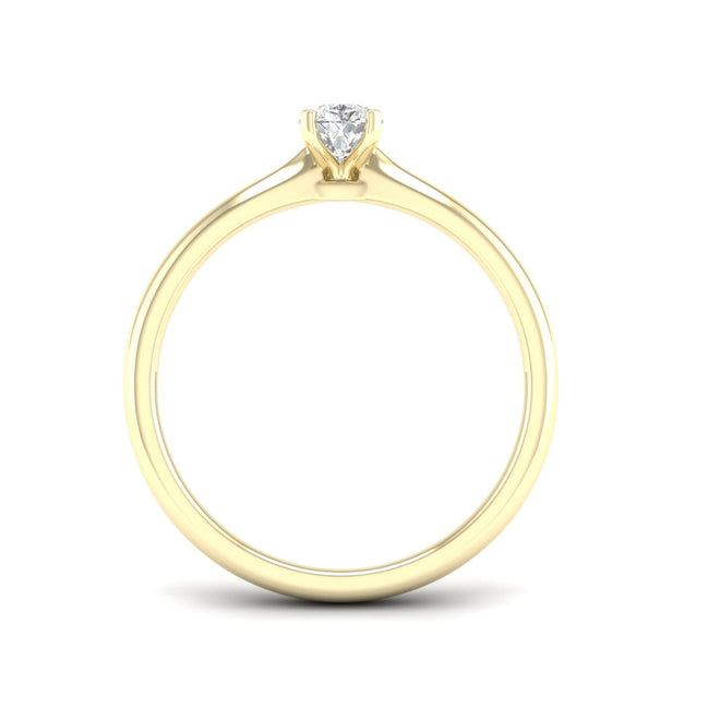 1/2 Ctw Classic Pear Cut Lab Grown Diamond Solitaire Ring 14k Solid Gold