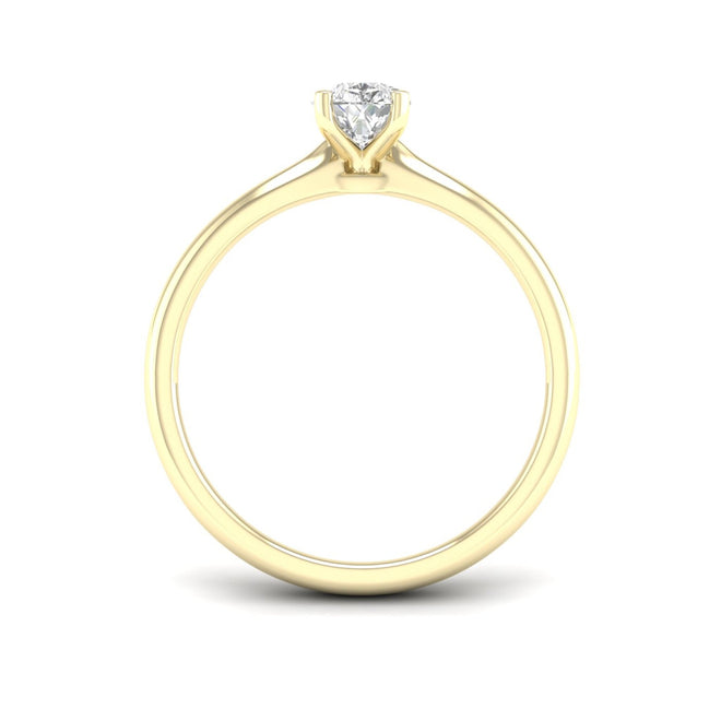 3/4 Ctw Classic Pear Cut Lab Grown Diamond Solitaire Ring 18k Solid Gold