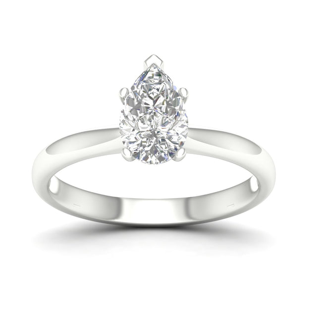 1 Ctw Classic Pear Solitaire Lab Grown Ring