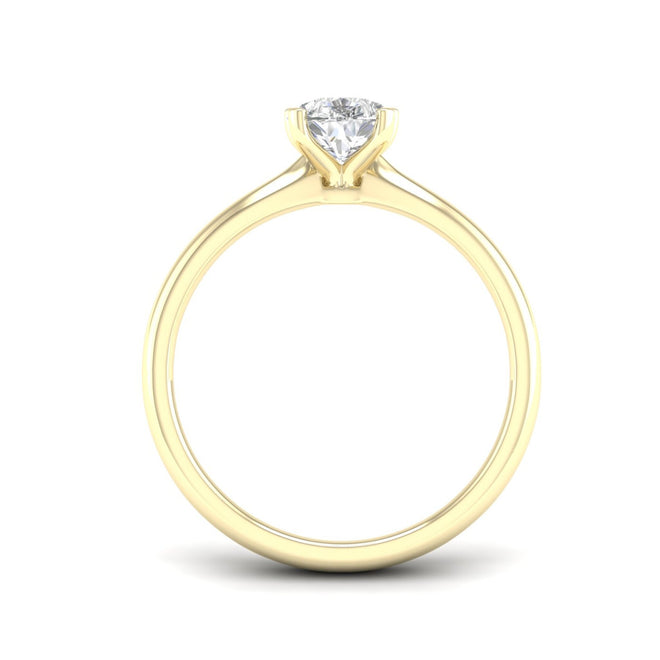 1 Ctw Classic Pear Cut Lab Grown Diamond Solitaire Ring 14k Solid Gold
