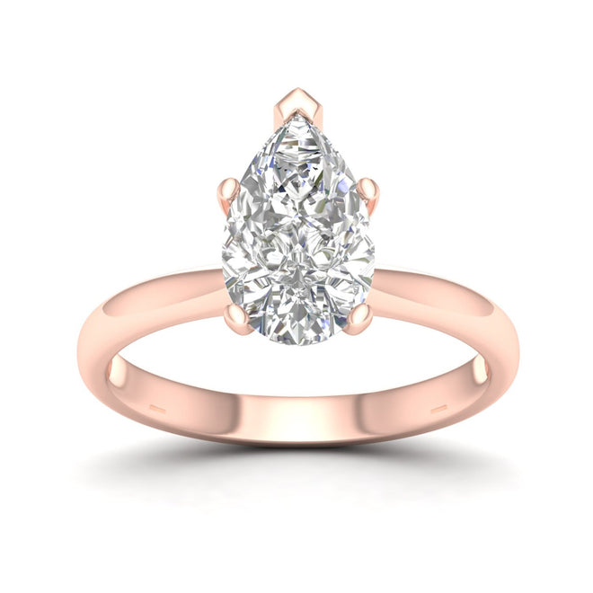 2 Ctw Classic Pear Solitaire Lab Grown Ring