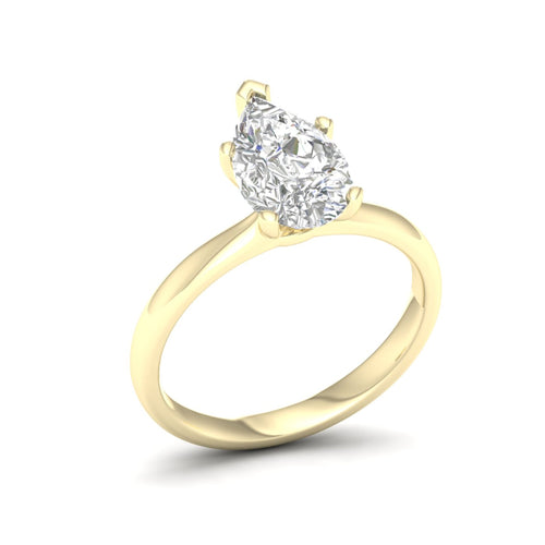 2 Ctw Classic Pear Solitaire Lab Grown Ring