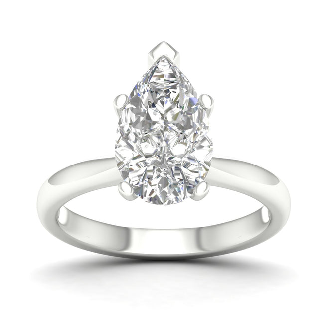 3 Ctw Classic Pear Solitaire Lab Grown Ring