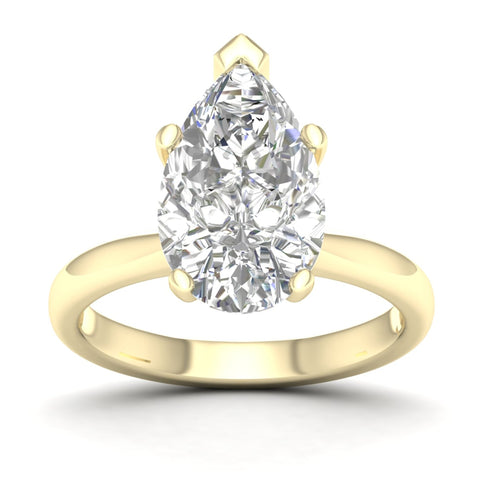 4 Ctw Classic Pear Solitaire Lab Grown Ring