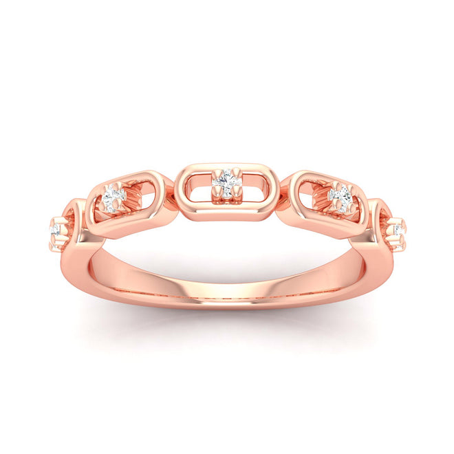 1/10 Ctw Stadium Shaped Fashion Stackable Ring