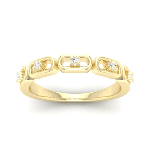 1/10 Ctw Stadium Shaped Fashion Stackable Ring