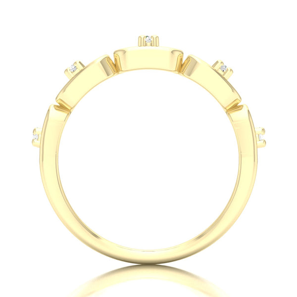 1/10 Ctw Stadium Shaped Fashion Stackable Ring