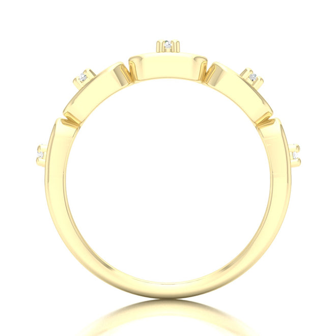 1/10 Ctw Stadium Shaped Fashion Stackable Ring