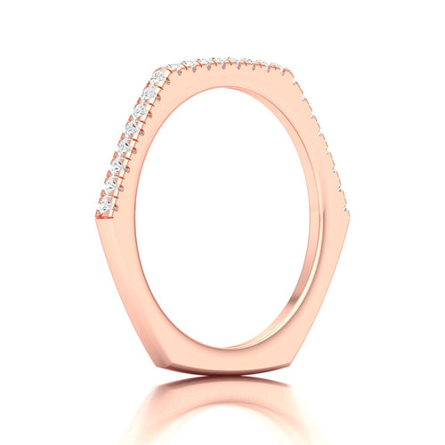 1/5 Ctw Geometric Hexagon Lab Grown Fashion Stackable Ring