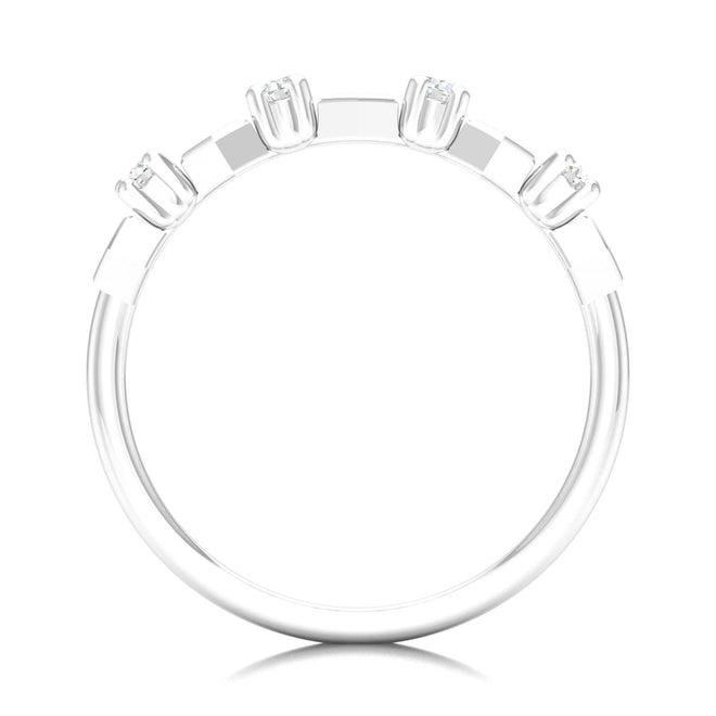 1/10 Ctw Hexagon Fashion Stackable Ring