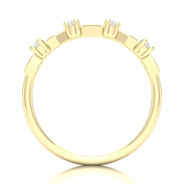 1/10 Ctw Hexagon Fashion Stackable Ring