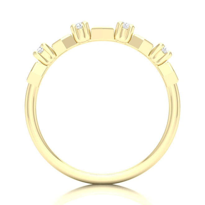 1/10 Ctw Hexagon Fashion Stackable Ring