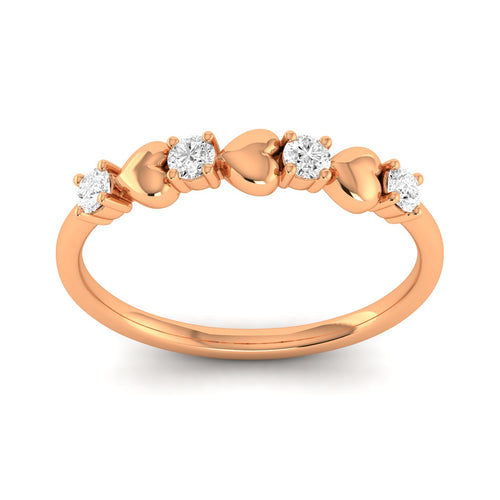 Lab Grown Diamond Love Heart Ring 9k Solid Gold