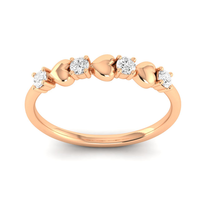 Lab Grown Diamond Love Heart Ring 9k Solid Gold