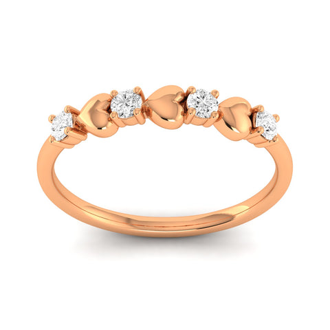 Lab Grown Diamond Love Heart Ring 9k Solid Gold