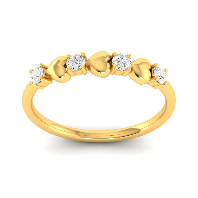 Lab Grown Diamond Love Heart Ring 9k Solid Gold