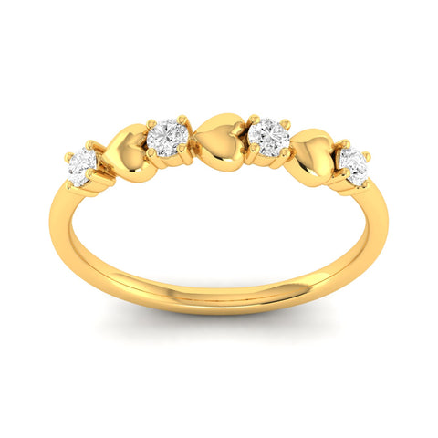Lab Grown Diamond Love Heart Ring 9k Solid Gold
