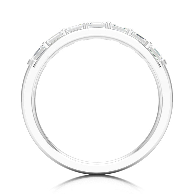 3/4 Ctw Baguette  Fashion Stackable Ring Band 14k Solid Gold