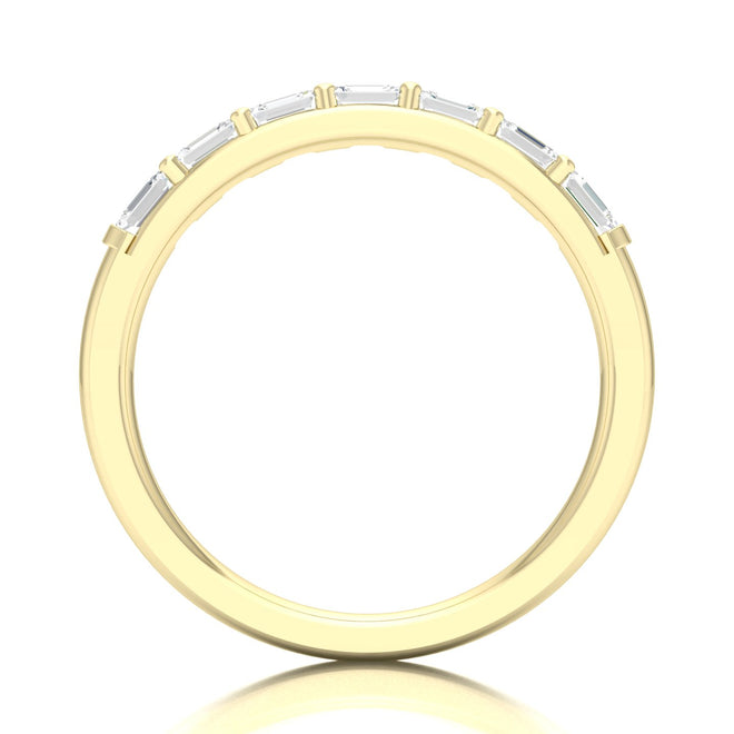 3/4 Ctw Baguette  Fashion Stackable Ring Band 14k Solid Gold