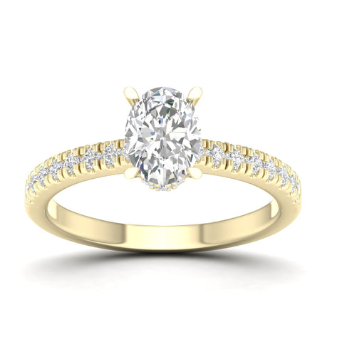 1 1/4 ctw Oval Classic Hidden Halo Ring