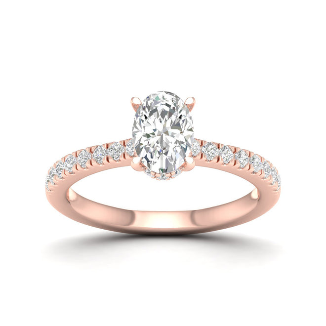 1 ctw Oval Classic Hidden Halo Ring